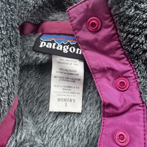 Patagonia Pullover Sweater Womens Small Gray Purple Polartec Fleece Thermal Pro - Picture 3 of 7